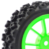 FASTRAX 1/10 STREET/RALLY TYRE 10SP NEON GREEN WHEEL