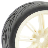 FASTRAX 1/10 STREET/TREAD TYRE 20SP WHITE WHEEL