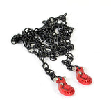 FASTRAX DELUXE ALUMINIUM RED WINCH HOOKS & BLACK CHAIN SET