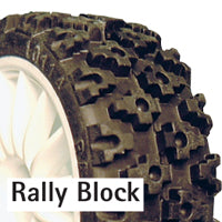 RALLY BLOCK TYRE SET (4) W/FOAM INSERTS