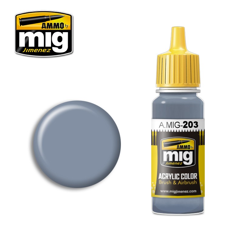 Ammo Mig Jimenez Acrylic 17ml Paint FS 36375 LIGHT COMPASS GHOST GRAY