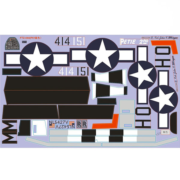 FMS P51 V7/V8 P2 DECAL SHEET