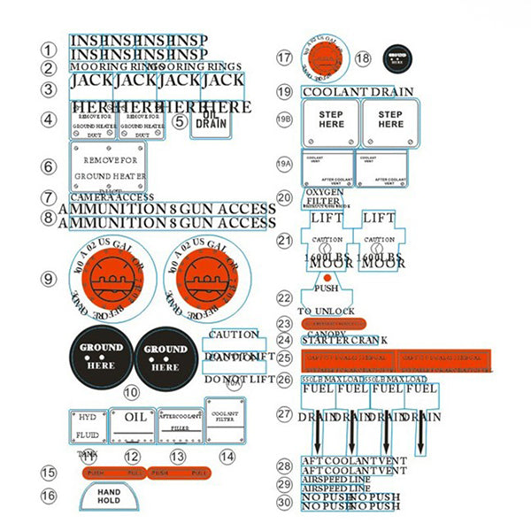 FMS P51 V7/V8 DETAIL DECALSHEET