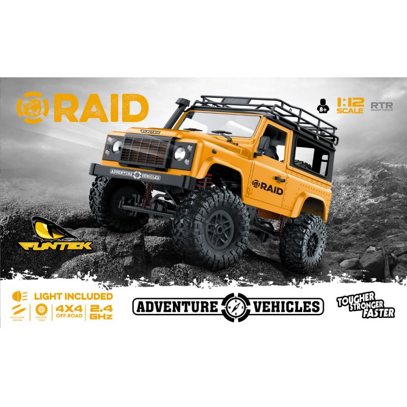 Funtek RAID Adventure 1 Hardtop 1/12th 4WD Off-Road RTR (Yellow)