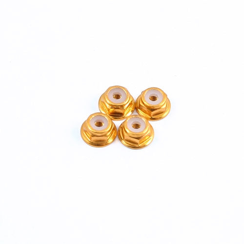 M2 GOLD FLANGED LOCKNUTS 4PCS