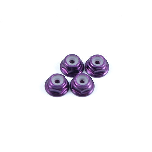 M2 PURPLE FLANGED LOCKNUTS 4PCS