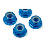 Fastrax M4 BLUE FLANGED LOCKNUTS 4PCS