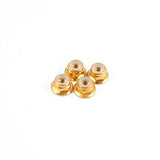 Fastrax M4 GOLD FLANGED LOCKNUTS 4PCS