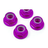 M4 PINK FLANGED LOCKNUTS 4PCS