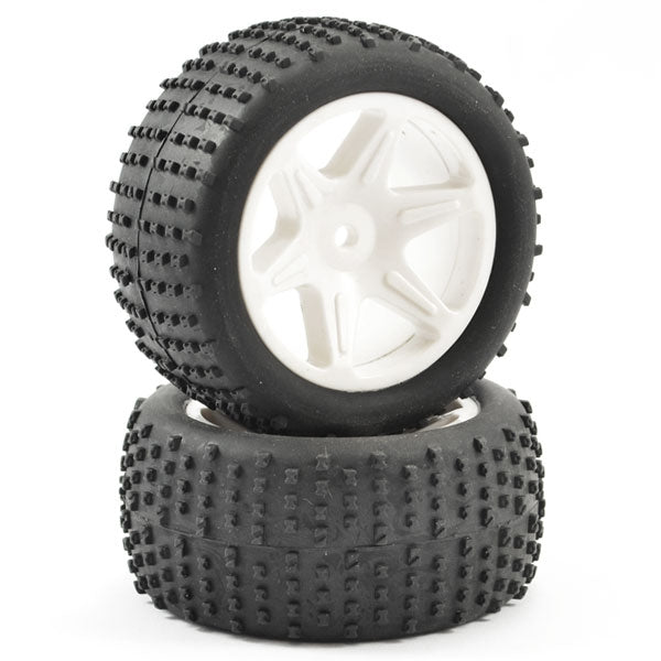 FTX COMET BUGGY REAR MOUNTEDTYRE & WHEEL WHITE (FASTW)