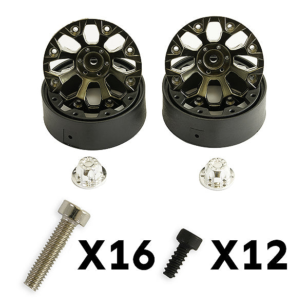 FTX TEXAN 1/10 8-SPOKE BLACK BEADLOCK WHEEL (PR)