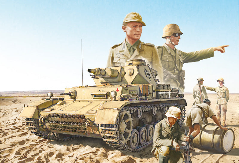 Italeri 1/35 Pz.Kpfw. IV F1/F2/G kit with Afrika Korps Infantry (El Alamein 1942 2022) 6593