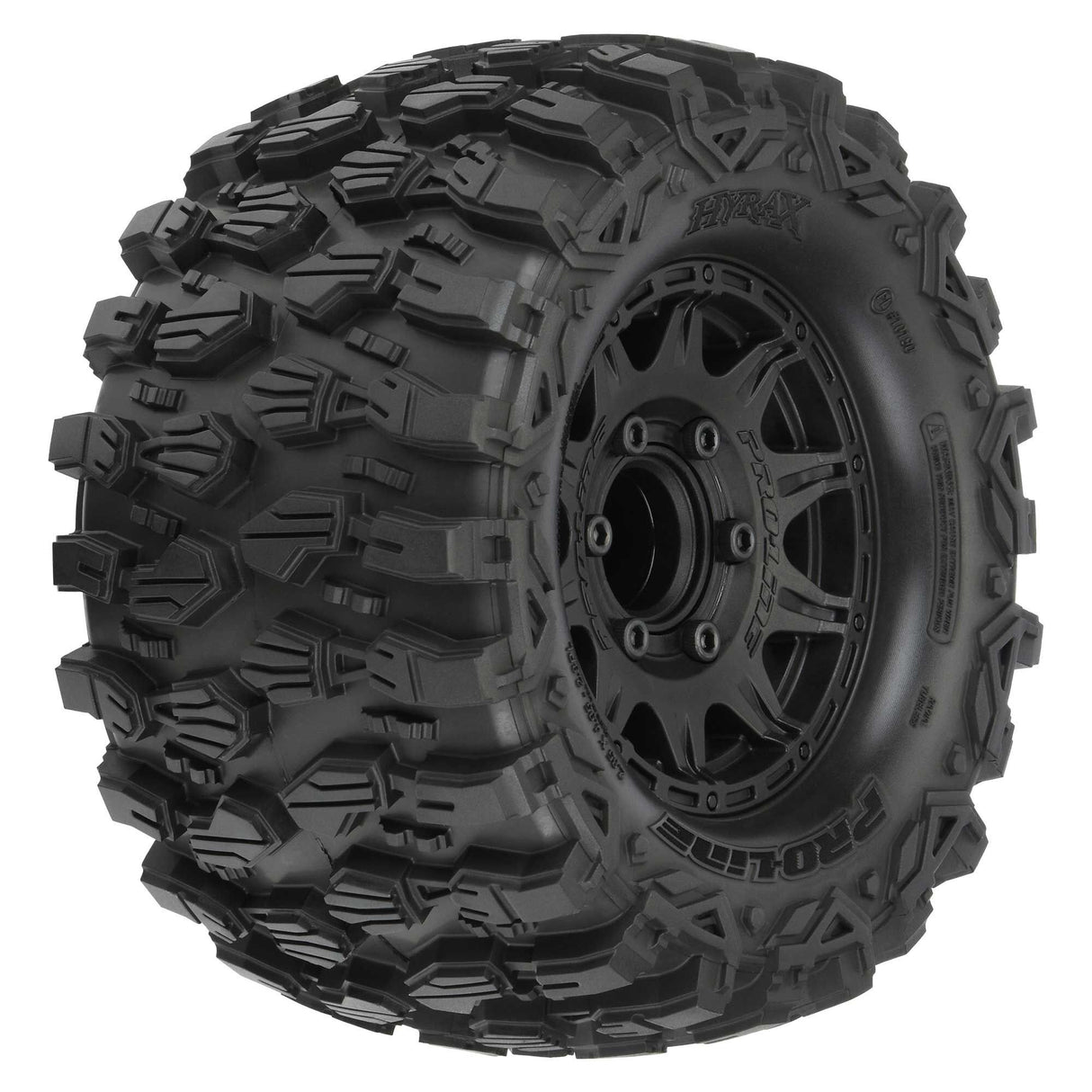 1/10 Hyrax Front/Rear 2.8 MT Tires Mounted 12mm Blk Raid (2