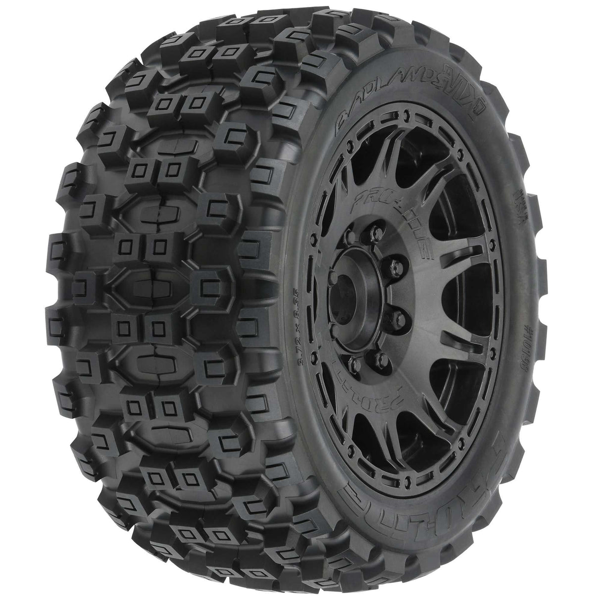 1/6 Badlands MX57 Front/Rear 5.7 Tires Mounted 24mm Black R