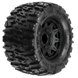 1/10 Trencher Front/Rear 2.8 MT Tires Mounted 12mm Blk Raid