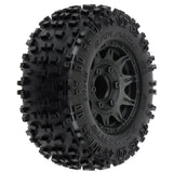 1/10 Badlands Front/Rear 2.8 MT Tires Mounted 12mm Blk Raid