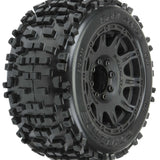 1/8 Badlands F/R 3.8 MT Tires Mounted 17mm Blk Raid (2)