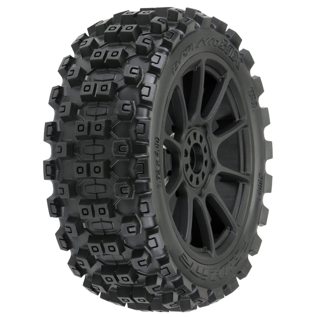 1/8 Badlands MX M2 Fr/Rr Buggy Tires Mounted 17mm Black Mach