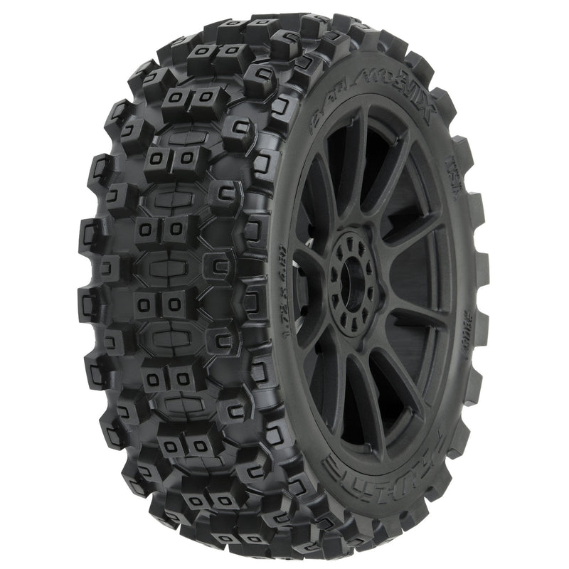 1/8 Badlands MX M2 Fr/Rr Buggy Tires Mounted 17mm Black Mach