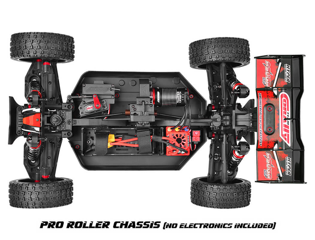 CORALLY ASUGA XLR 6S ROLLER BUGGY CHASSIS - RED (Rolling Chassis Only)