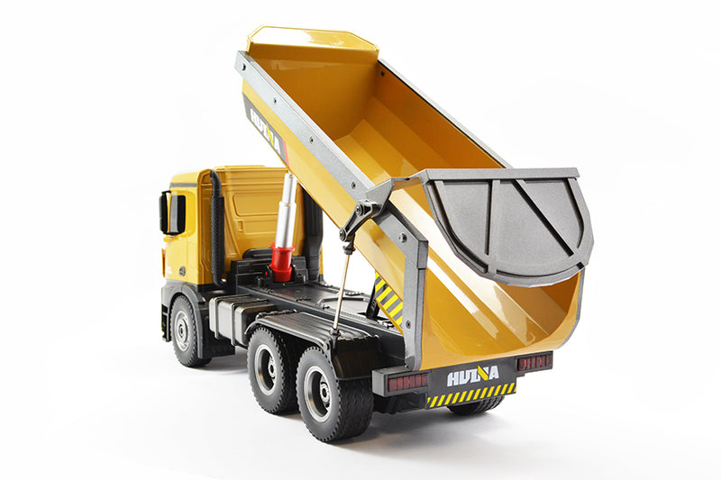 HUINA RC TIPPER/DUMP TRUCK - 10 FUNCTIONS WITH DIE CAST CAB - BUCKETS - WHEELS