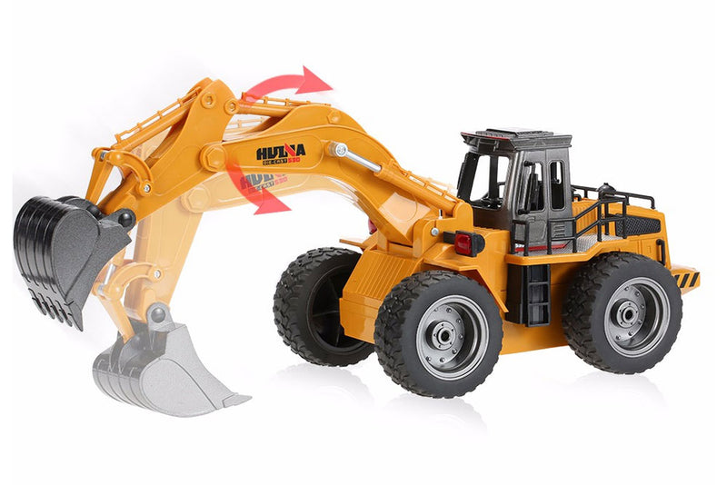 HUINA 2.4G 6CH RC EXCAVATOR W/DIE CAST BUCKET - Ready to Dig