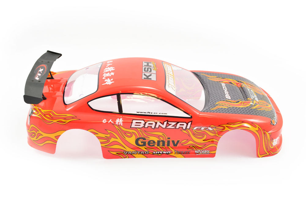 FTX BANZAI PRE-PAINTED BODY SHELL With DECALS & WING -RED