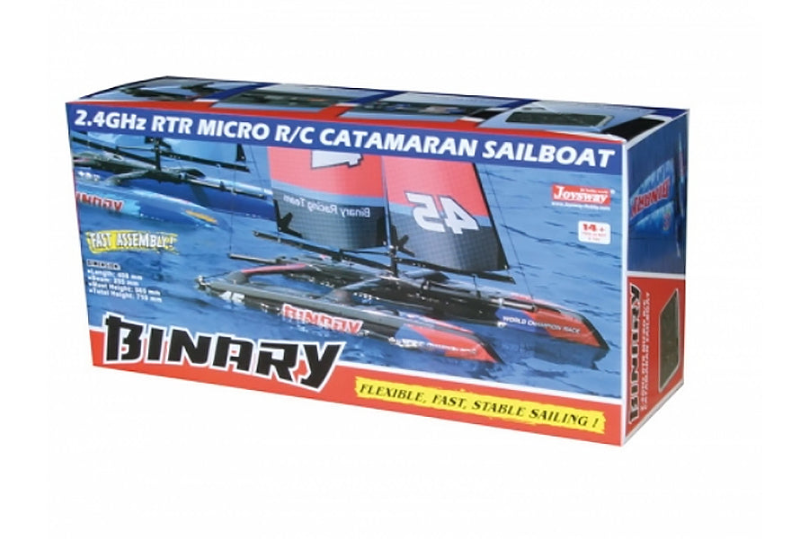 JOYSWAY BINARY V2 400MM MINI CATAMARAN SAILBOAT Ready to Sail - RED