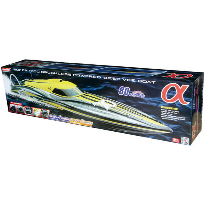 JOYSWAY ALPHA BRUSHLESS YELLOW ARTR RACING BOAT With out Battery and Charger