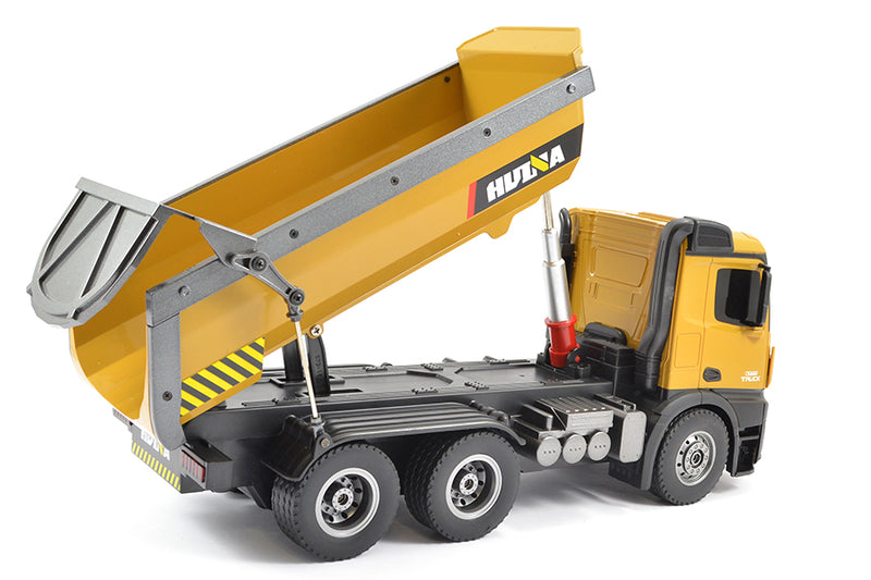 HUINA RC TIPPER/DUMP TRUCK - 10 FUNCTIONS WITH DIE CAST CAB - BUCKETS - WHEELS