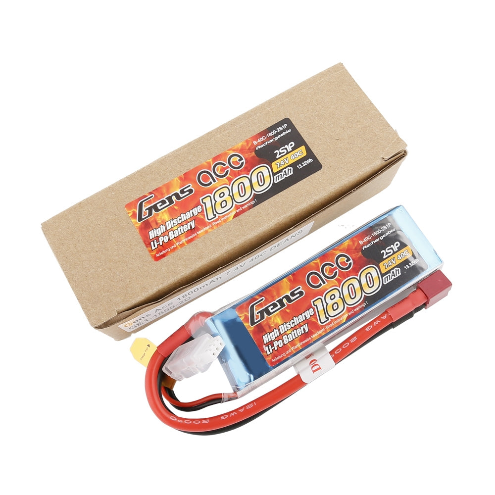 Gens ace Battery LiPo 2S 7.4V-1800-40C(Deans) 96x31x19mm 110g