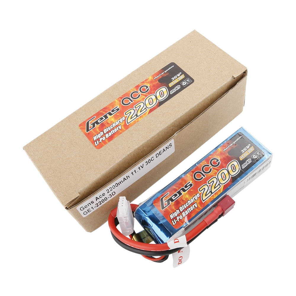 Gens ace Battery LiPo 3S 11.1V-2200-30C(Deans) 108x33x22mm 175g