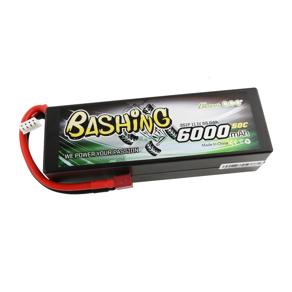 Gens ace Battery LiPo 3S 11.1V-6000-50C(Deans) 139x46x40mm 395g