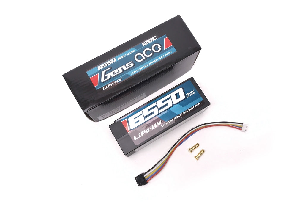 Gens ace Battery LiPo 4S HV 15.2V-120C-6550 (5mm) 139x48x50mm 590g