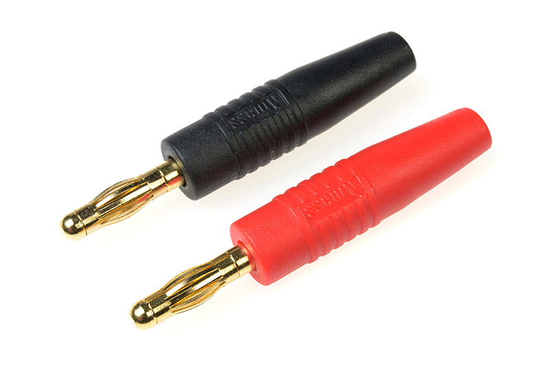 G-Force Banana gold connectors - 4mm (Black/Red) 1 pair