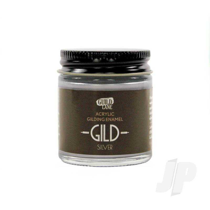 GILD Acrylic Gilding Enamel Paint Silver (30ml Jar)