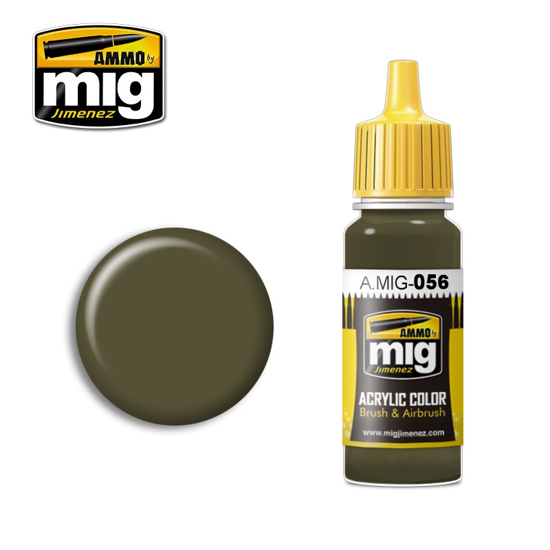 Ammo Mig Jimenez Acrylic 17ml Paint GREEN KHAKI