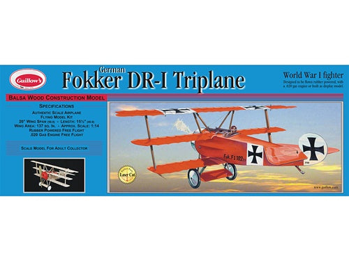 Guillow Fokker Triplane (Laser Cut) kit