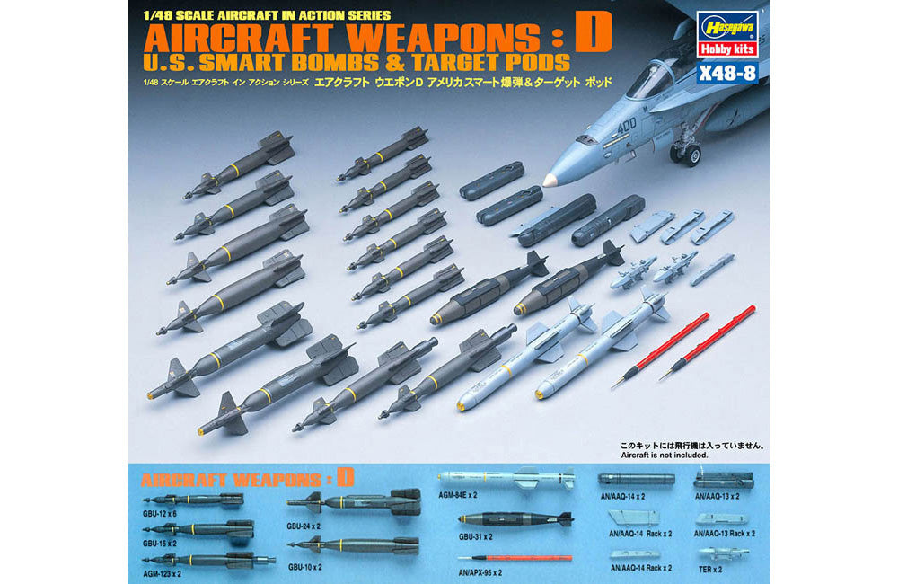 Hasegawa 1/48 U.S Aircraft Weapon Set D Kit HAX488