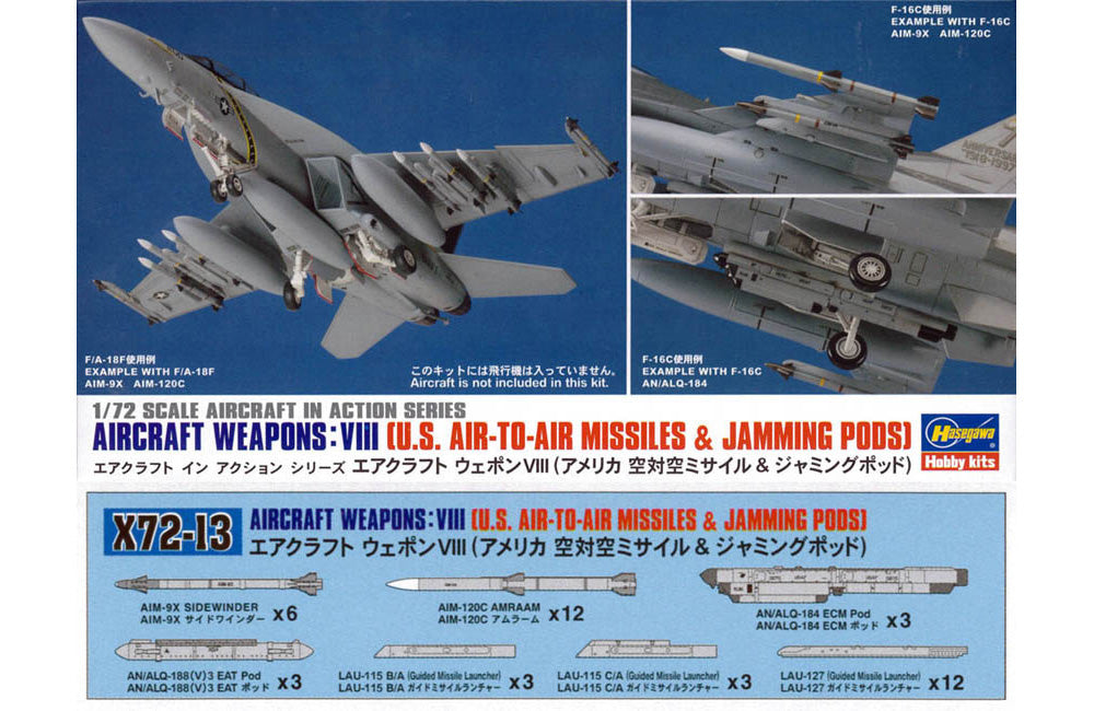 Plastic Kit Hasegawa 1/72 Scale Aircraft Weapons VIII HAX7213