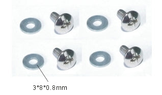 ROUND HEAD SCREW x3 8MM +SHIMS