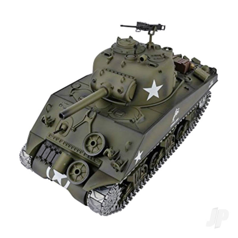 HengLong 1/16 U.S. Medium Tank M4A3 Sherman with Infrared Battle System (2.4GHz + Shooter + Smoke + Sound + Metal Gearbox + Metal Tracks) HLG3898-1P