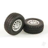 1:10 110mm Silver Wheels/Tyres (12mm Hex) Pair (BOX 57)