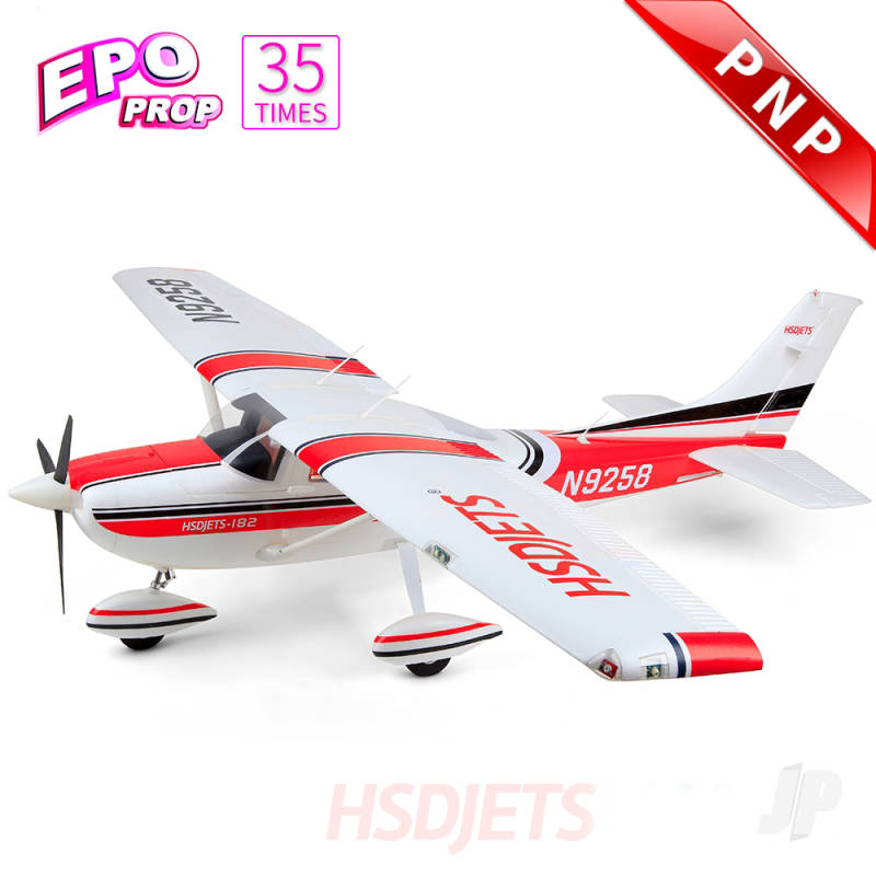 HSD 2m Cessna 182 Red (PNP 6S + Floats)