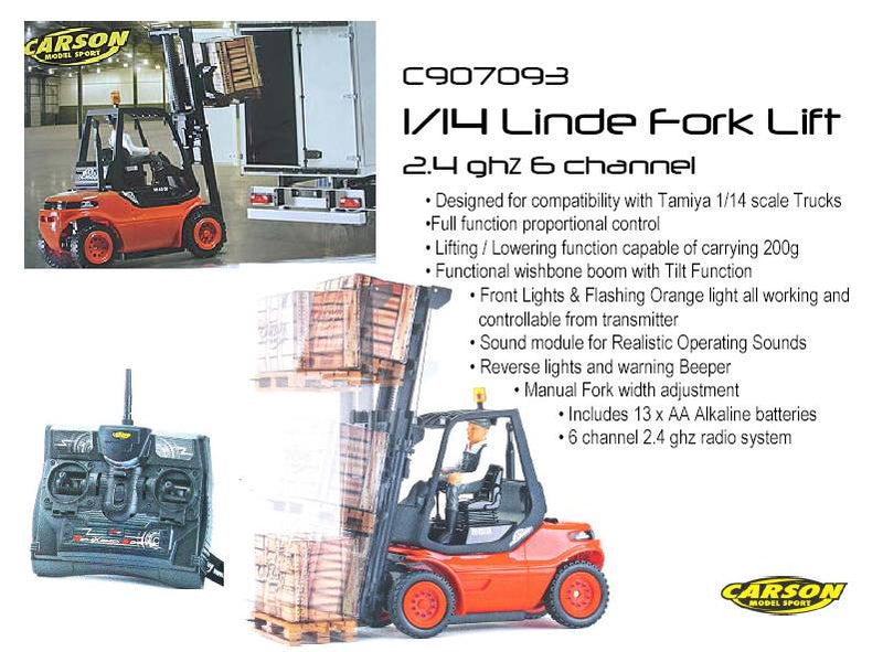 Carson 1/14 Linde Forklift RTR 2.4ghz 6 ch