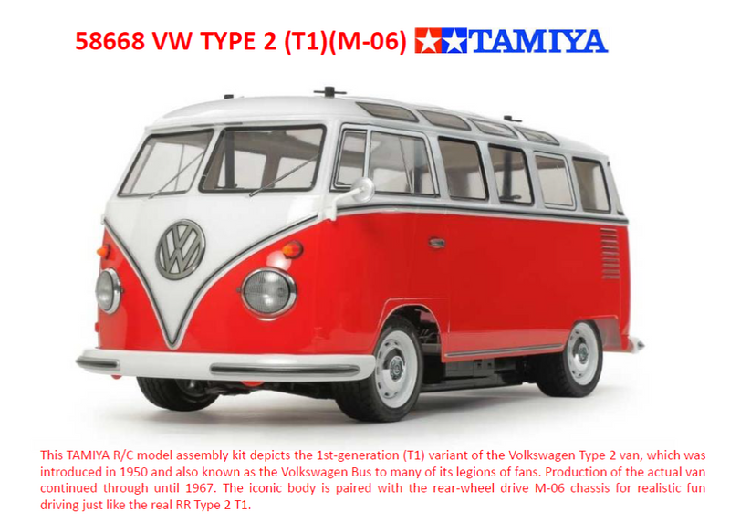Tamiya 1/10 RC Volkswagen Split Screen Type 2 T1 (M-06)