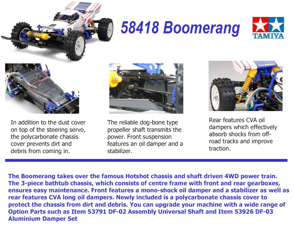 Tamiya THE BOOMERANG 2008 KIT 58418