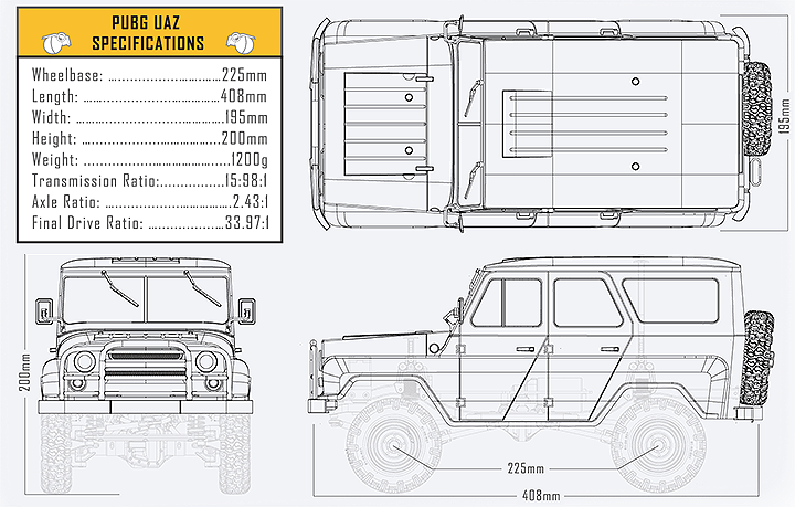 TT RC SPORT PUBG 4X4 MILITARY VEHICLE TRUCK Ready to Run