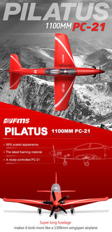 FMS 1100MM PILATUS PC-21 ARTF With Out TX/RX/BATTERY  - With REFLEX