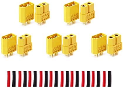 10 Pairs of XT60 Connectors (Male & Female) W/ Heatshrink